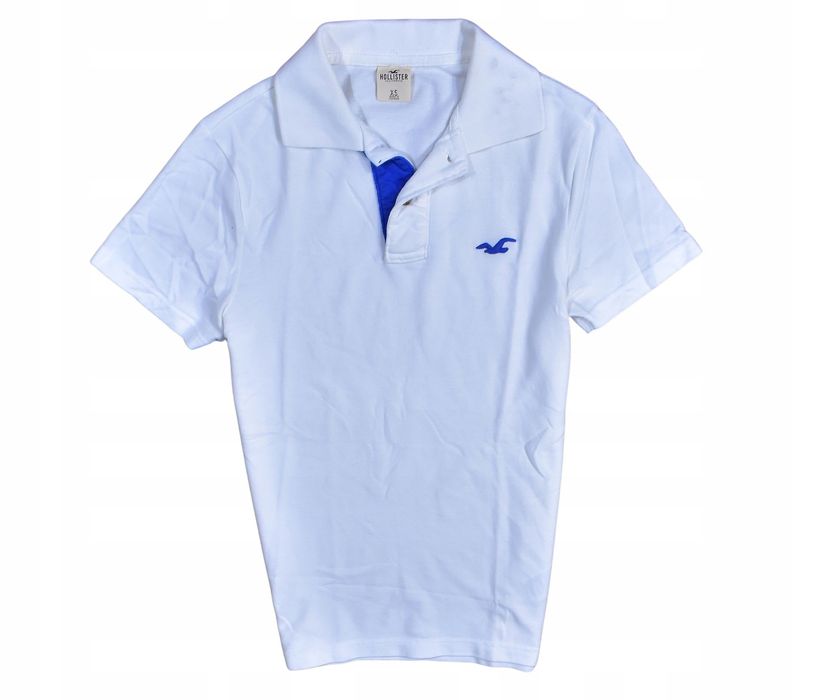 Hollister Biała Logowana Koszulka Polo / Xs