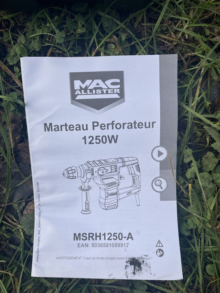 MacAllister MSRH1250-A Młotowiertarka Sds Plus