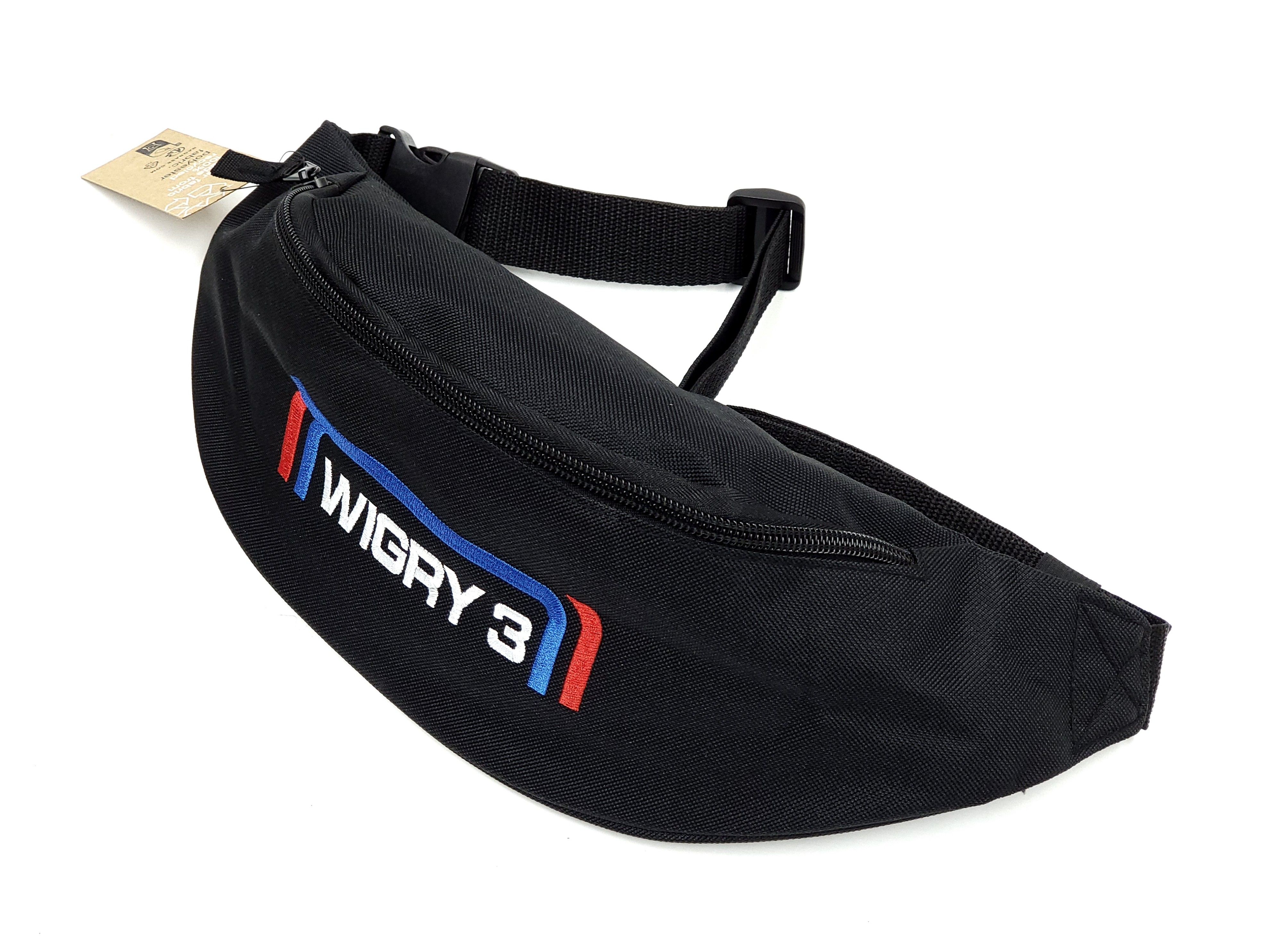 NOWA Nerka z napisem Wigry 3 czarna saszetka torebka PRL