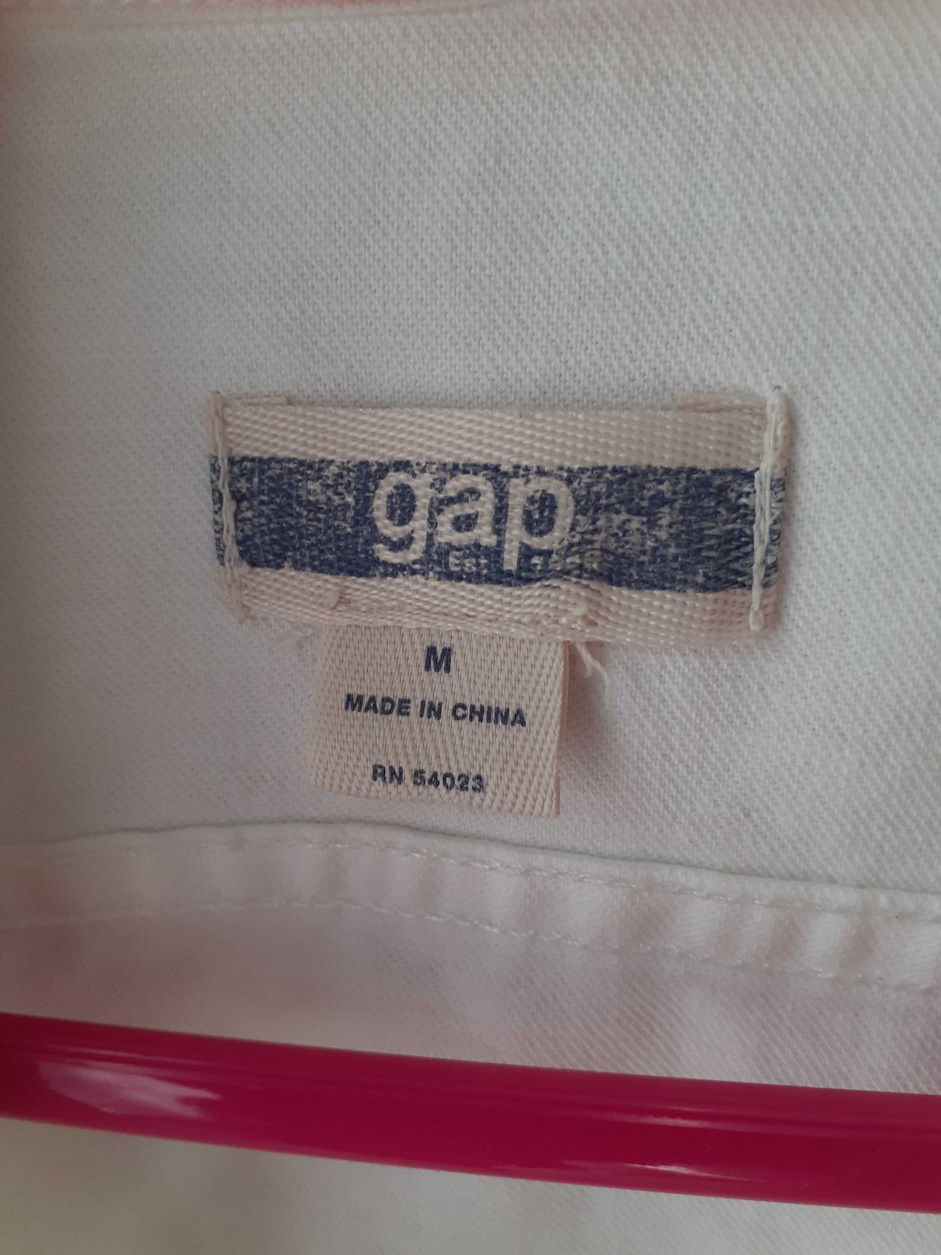 Gap-bluza biala bawelna,rozpinana roz M
