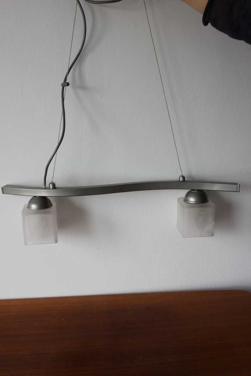 Żyrandol nowoczesny lampa sufitowa wisząca na sufit 2 żarówki klosze