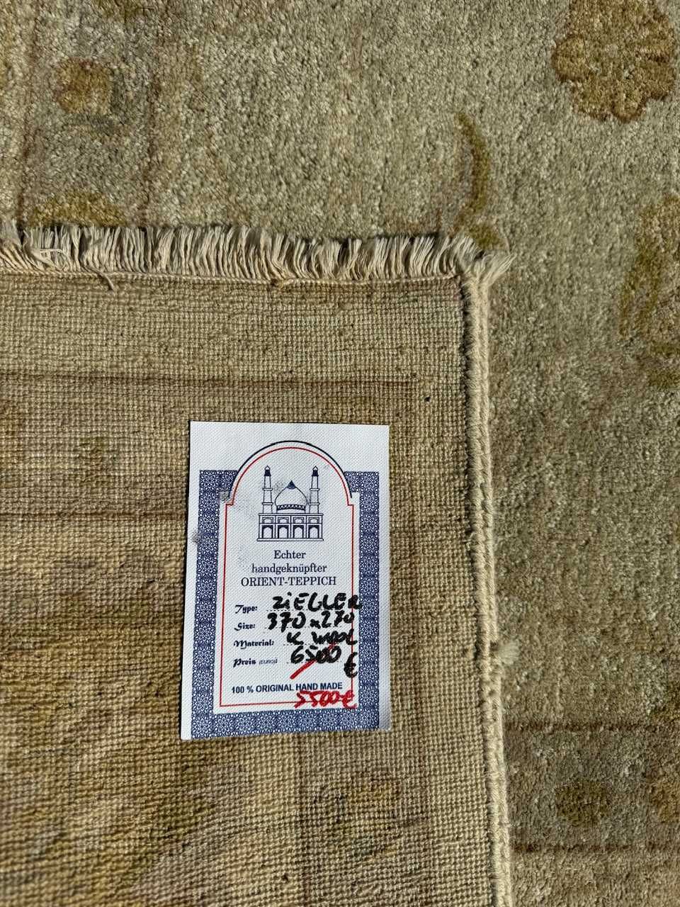 Dywan wełniany kaszmirowy r.tkany Ziegler Zigler 370x270 gal. 28 tyś