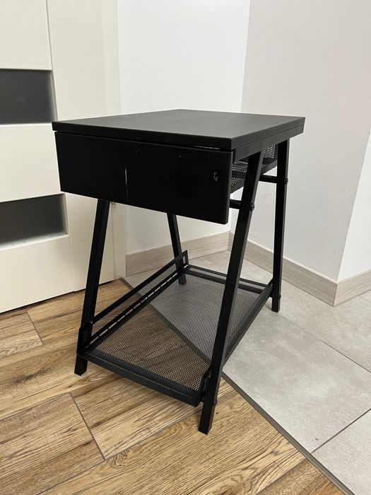 Czarna metalowa szafka/kontenerek Ikea TROTTEN