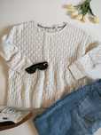 Biały lekki bawełniany sweter sweterek damski H&M 34 36