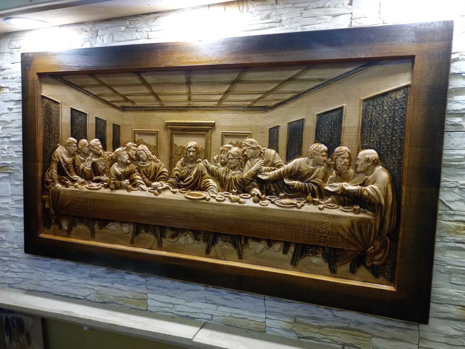 Ostatnia Wieczerza-Plaskorzezba-Drewno