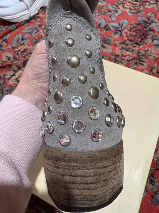 Черевики, натуральна замша, Италія, ручна робота. Розмір 39 Брендові.