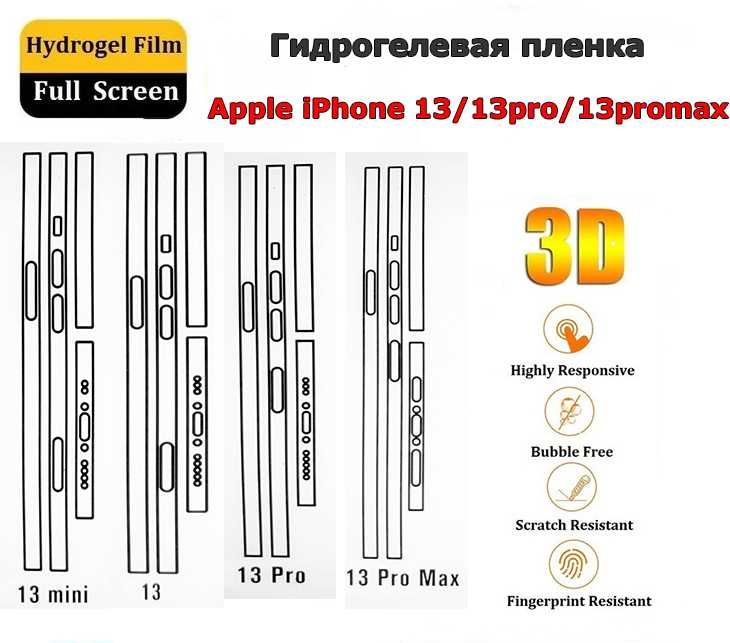 Гідрогелева плівка iPhone 16 15 14.13.12на бока рамка телефона айфон