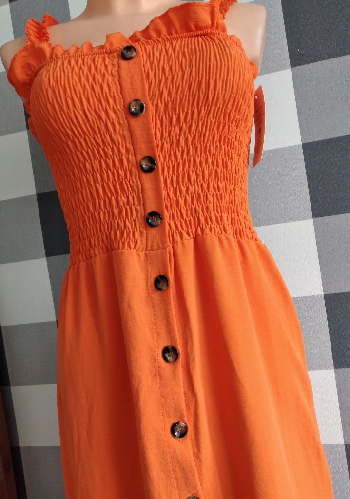 Pomarańczowa sukienka długa rozmiar S/M/L