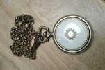 Wisior porcelana steampunk vintage victorian zegarek zębatki trybiki