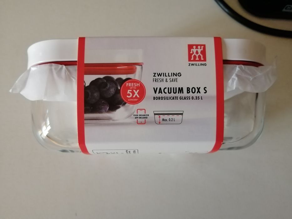 Conjunto de 2 caixas em vidro para embalagem a vácuo marca Zwilling
