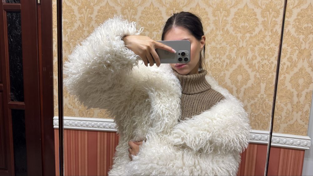 Шуба лама біла розмір універсальний