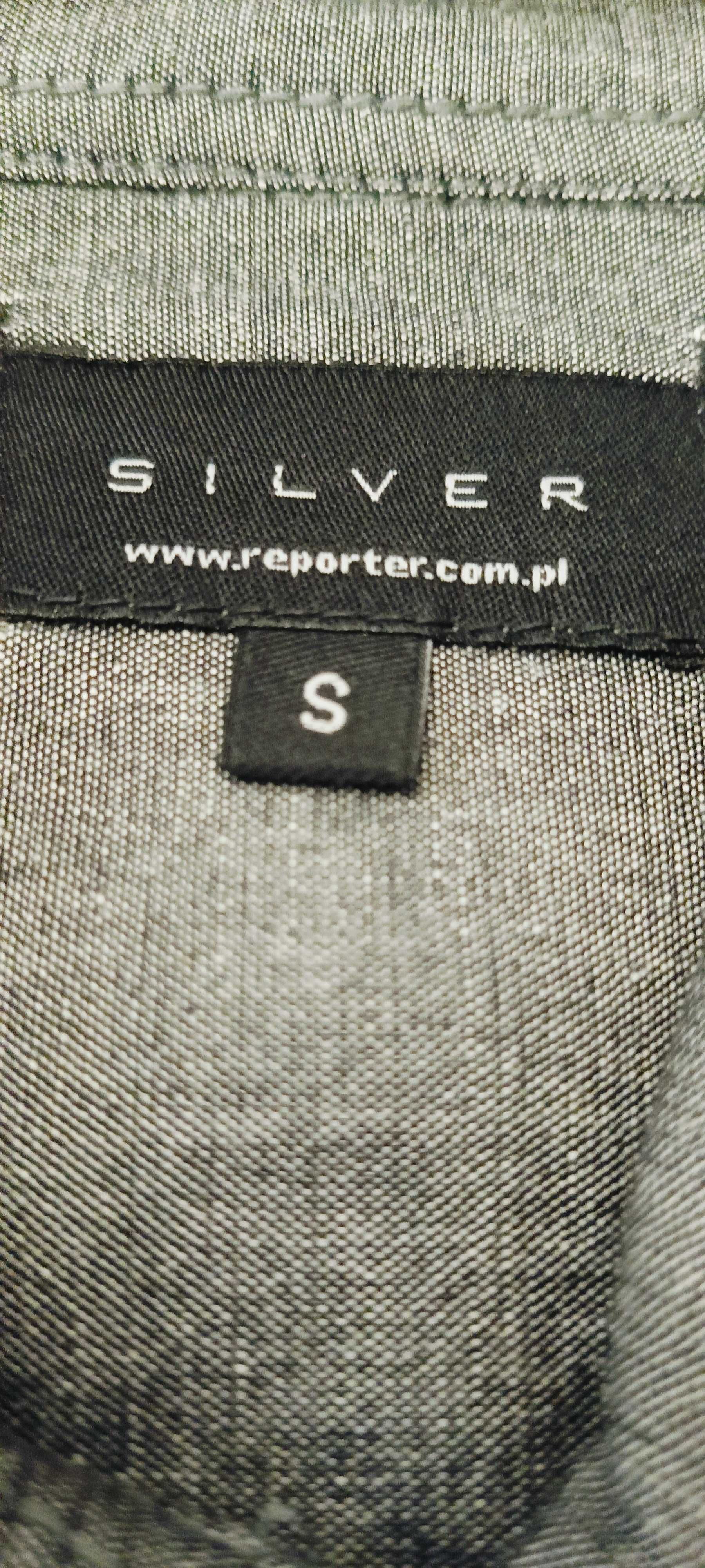 Szara koszula Silver by Reporter ze lnem rozm. S