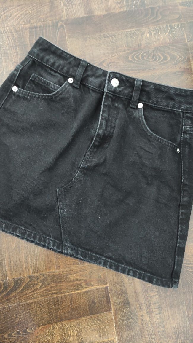 Krótka spódniczka mini jeansowa czarna TopShop rozmiar 36