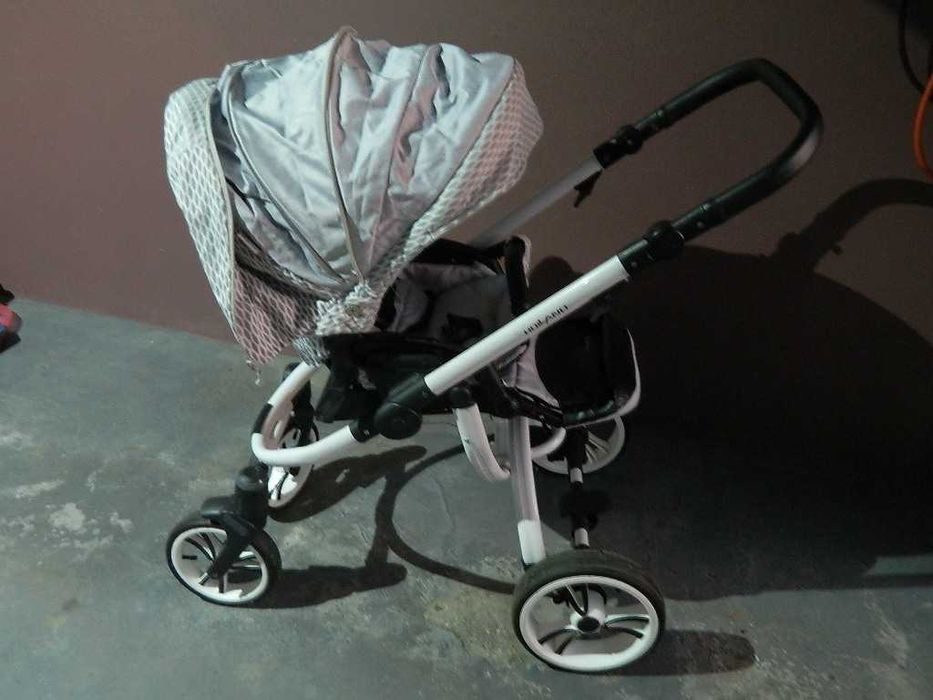 wózek Holland Bebetto 2w1 szary grafit cały komplet gondola spacerówka