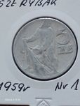 5 Złotych Rybak 1959 r.  - nr 1