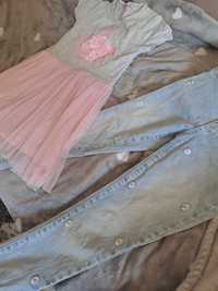 Sukienka i spodnie jeansowe r. 134