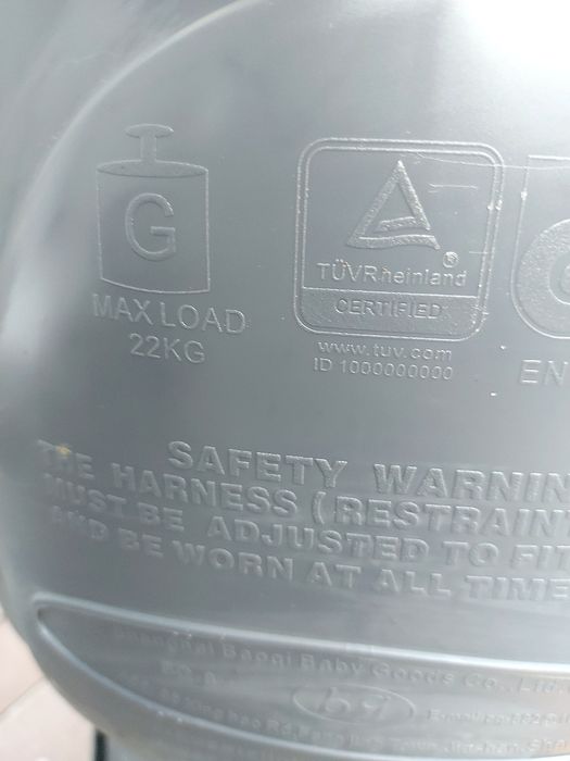 Fotelik na rower dla dziecka max 22kg