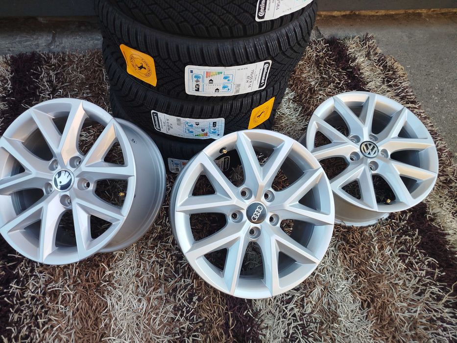 A134# KOŁA ALUFELGI Nowe 5x112 ZIMOWE  195/55R16" Vw Audi Seat Skoda