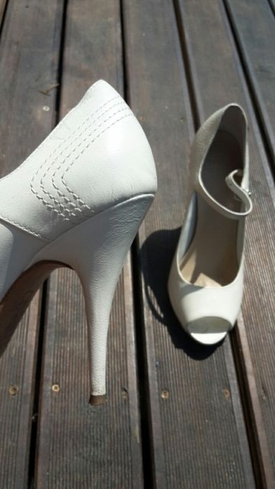 Buty ślubne, na wesele, białe ecru, r. 37 ESPRIT Jak NOWE