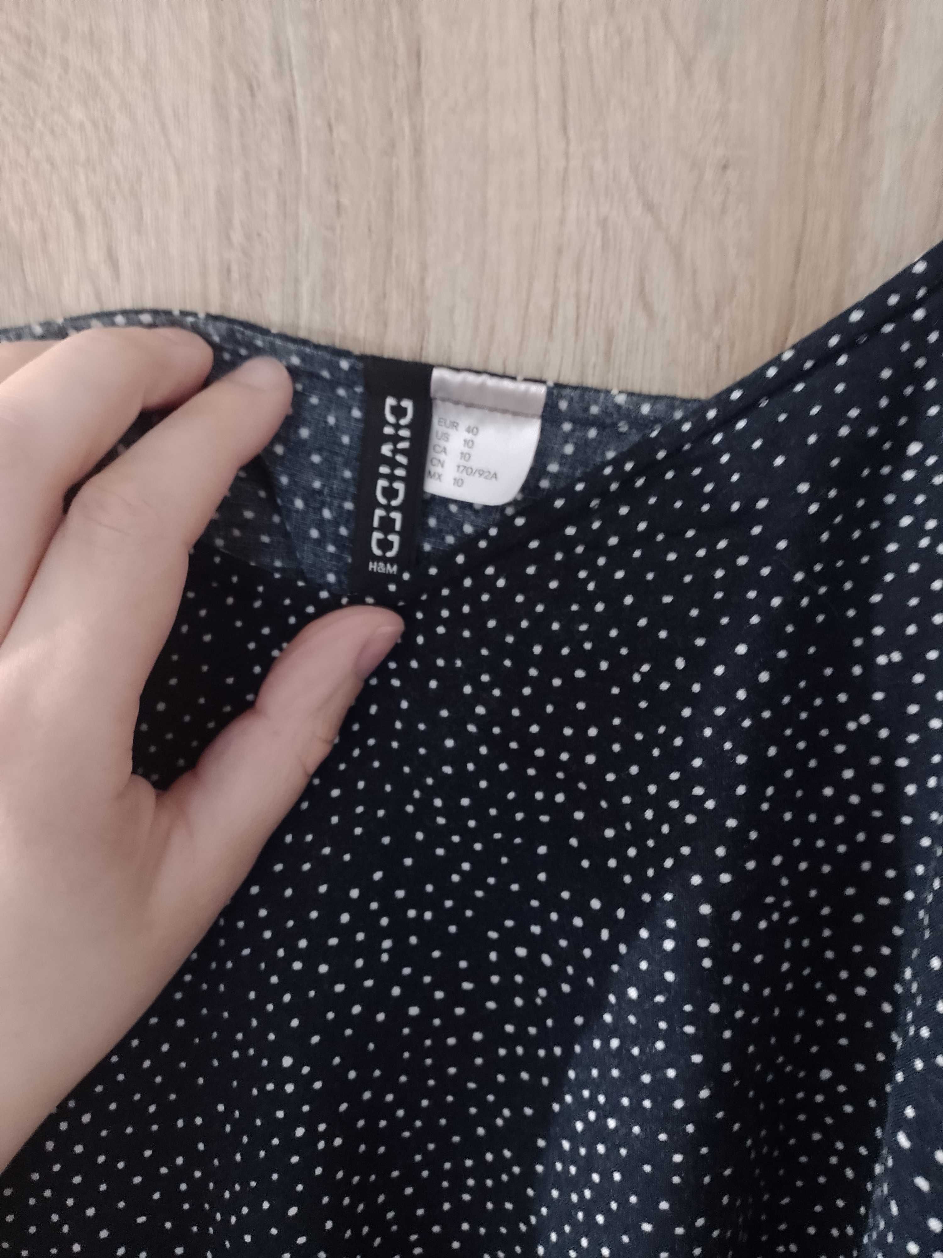 Sukienka H&M granatowa w kropki rozmiar 40