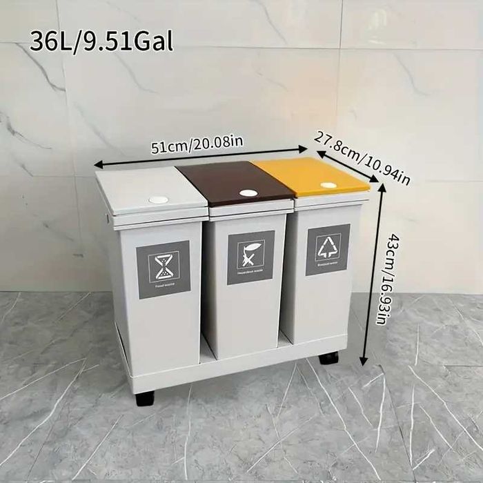 Caixote Separador Lixo Reciclagem Lixeira com Rodas - NOVO