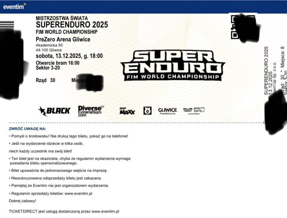 Mistrzostwa Swiata Super enduro Gliwice bilety
