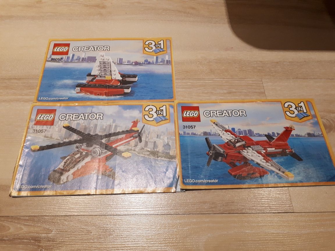 LEGO 31057 Creator 3w1 - Śmigłowiec bojowy - Katamaran - Samolot hydro