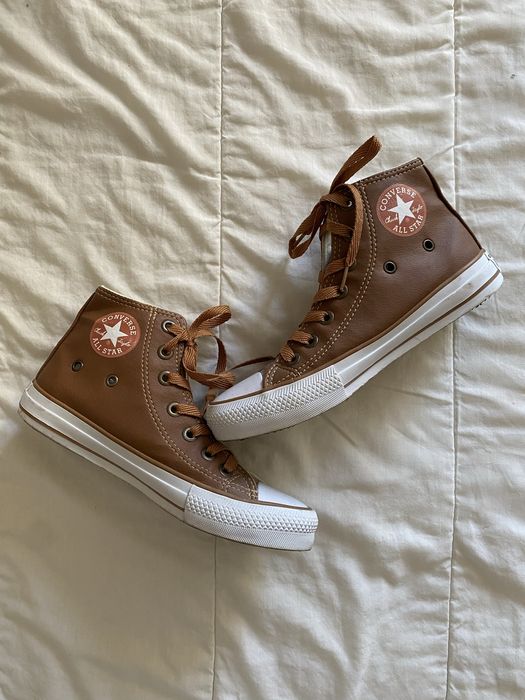 Converse couro castanho