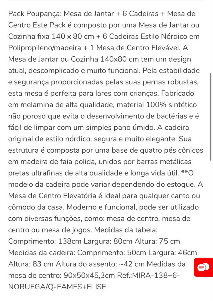 Mesa Extensivel com 6 cadeiras NOVO