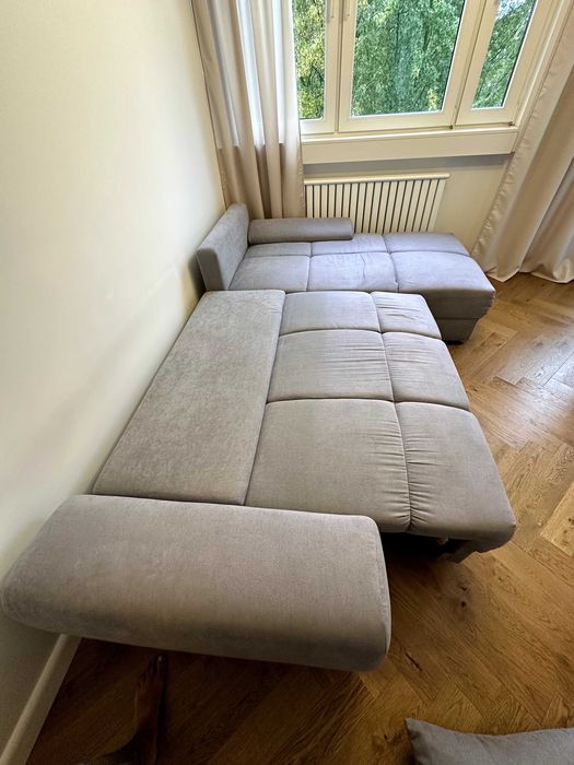 Narożnik kanapa z funkcją spania - Szary 280cm x 180cm