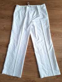 długie spodnie białe prosta nogawka kant białe eleganckie vintage y2k