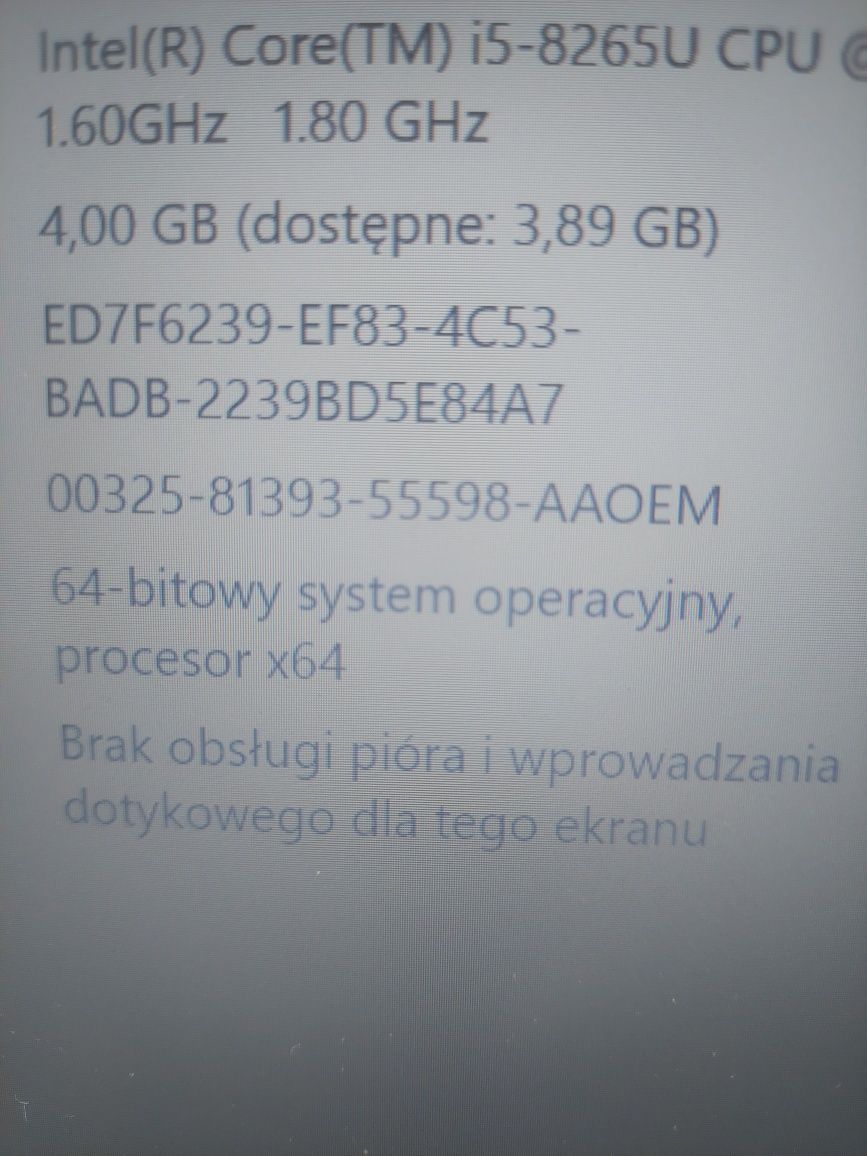 Medion E7420 ekran 17,3" F-HD cpu i3-6100U 4x2,3GHz dysk M2.sata 128GB