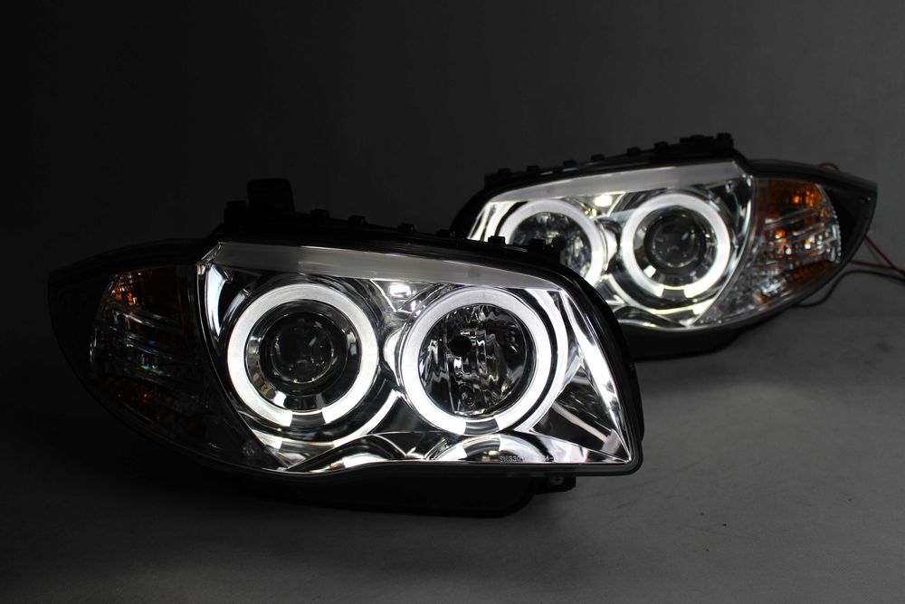 Lampy przednie przód BMW 1 E87 E81 04-11 LED RINGI TUNING CHROM NOWE