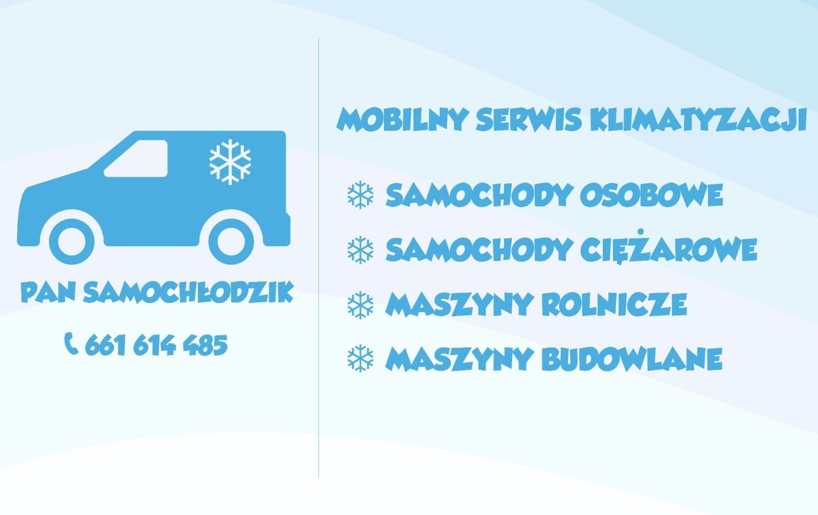 Mobilny serwis klimatyzacji samochodowej maszyny rolnicze i budowlane