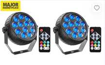 Reflektor akumulatorowy 2szt. LED RGB 12 z pilotem DJ dyskoteka bar.