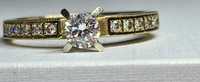 Золотое кольцо с бриллиантами бриллиант дорожка помолвка