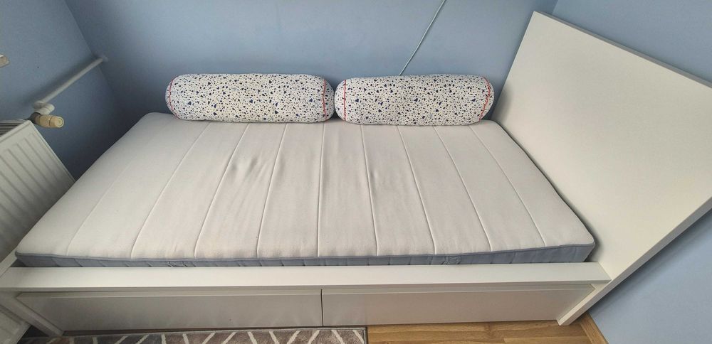 Łóżko 90x200 MALM IKEA +pojemniki+materac+gratisy