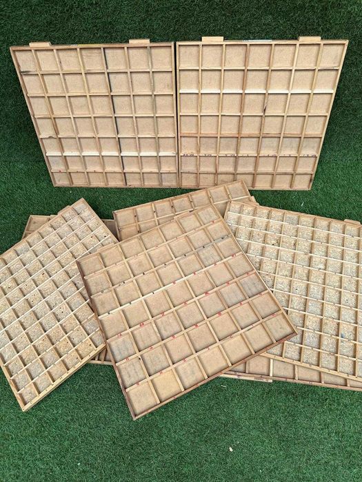 Gavetas antigas de arrumação de coleções 46X46 cm