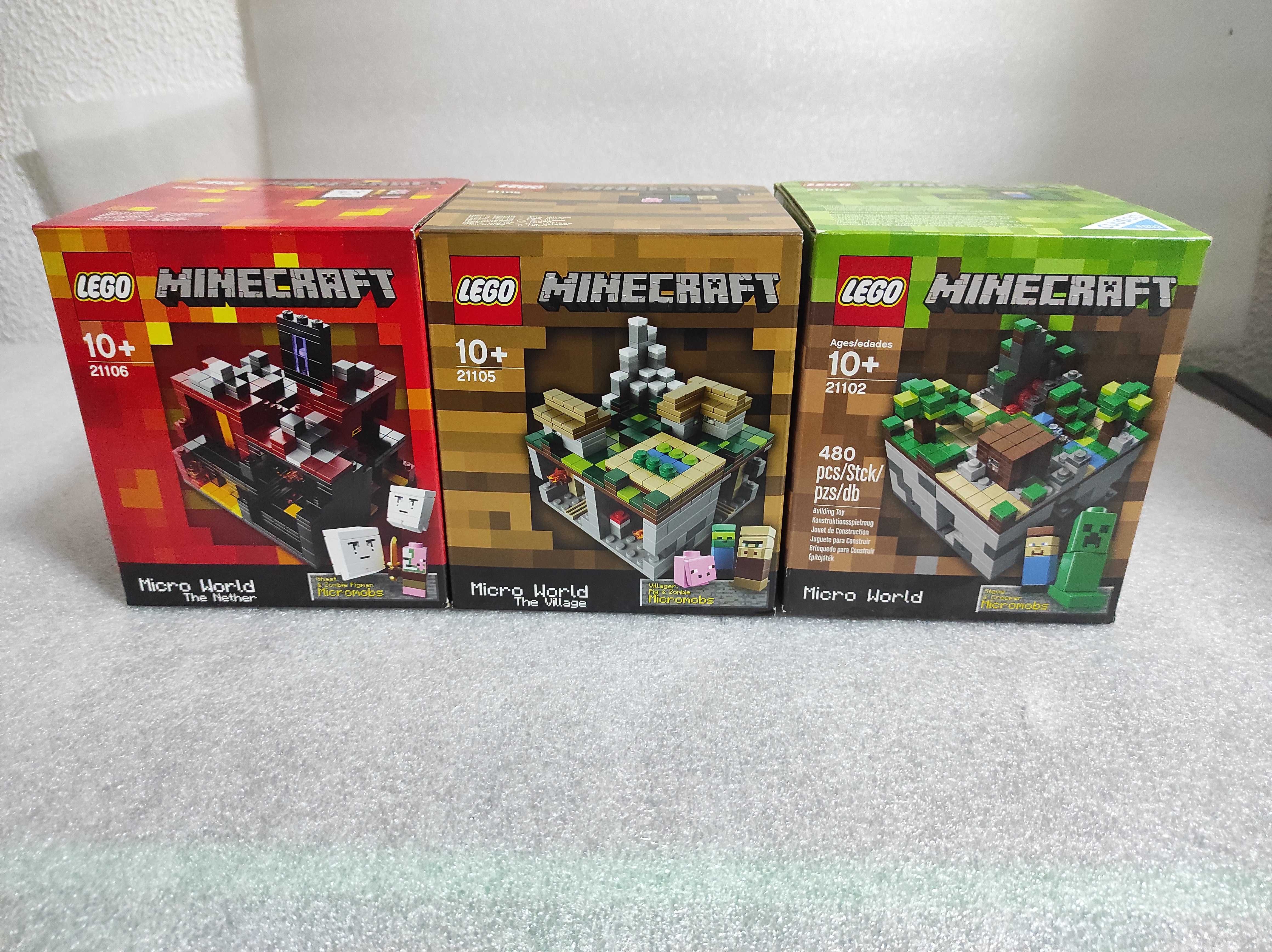 LEGO 21102 Minecraft The Forest 21105 The Village 21106 The Nether