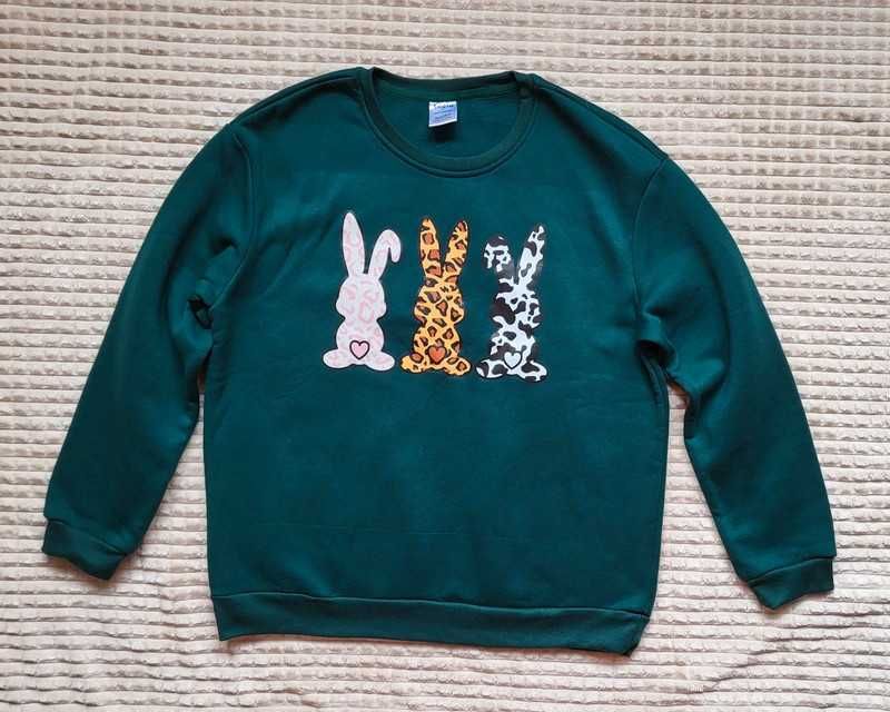 Nowa zielona bluza z króliczkami