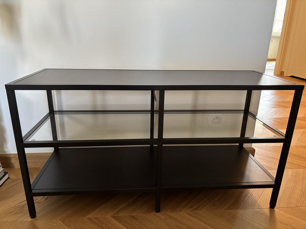 IKEA Vittsjo szafka pod tv rtv metalowa industrialna szklo