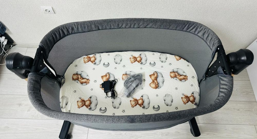 Продам дитяче приставне ліжечко-манеж El Camino NOA Dark Gray