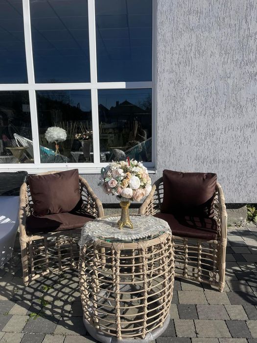 Комплект меблів Kuba, садові меблі, крісла з ротангу, меблі на балкон