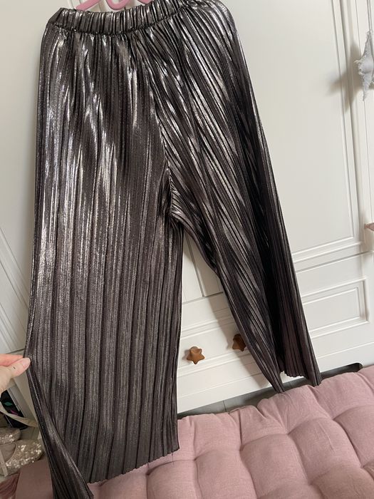 Piekne spodnie szerokie wide leg plisowane Zara