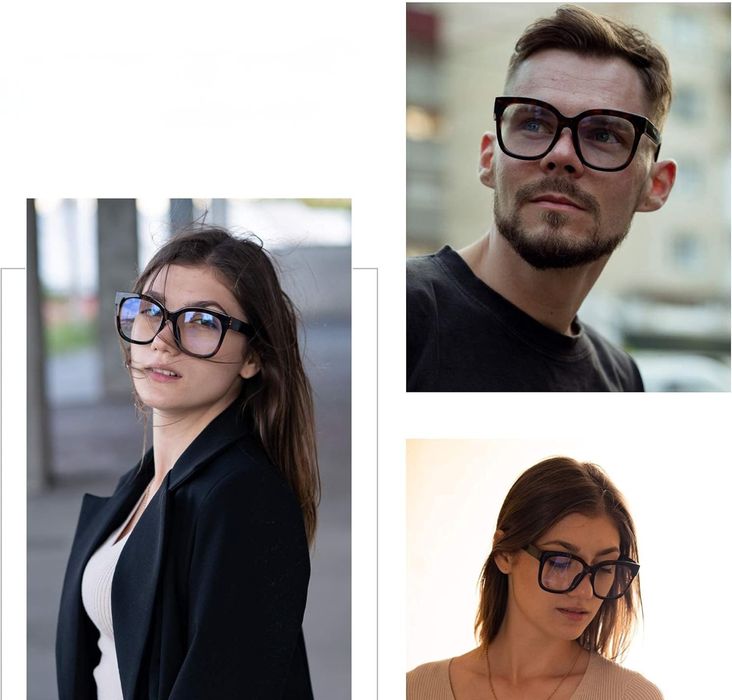 Okulary Komputerowe Ochrona Niebieskie Światło Damskie Męskie Oversize