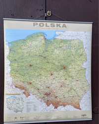 Mapa Polski 1:750000 duża wisząca na ścianę, statyw