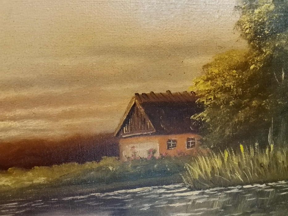 Stary obraz na płótnie Hans Peter Engmann (1879 -1938) .