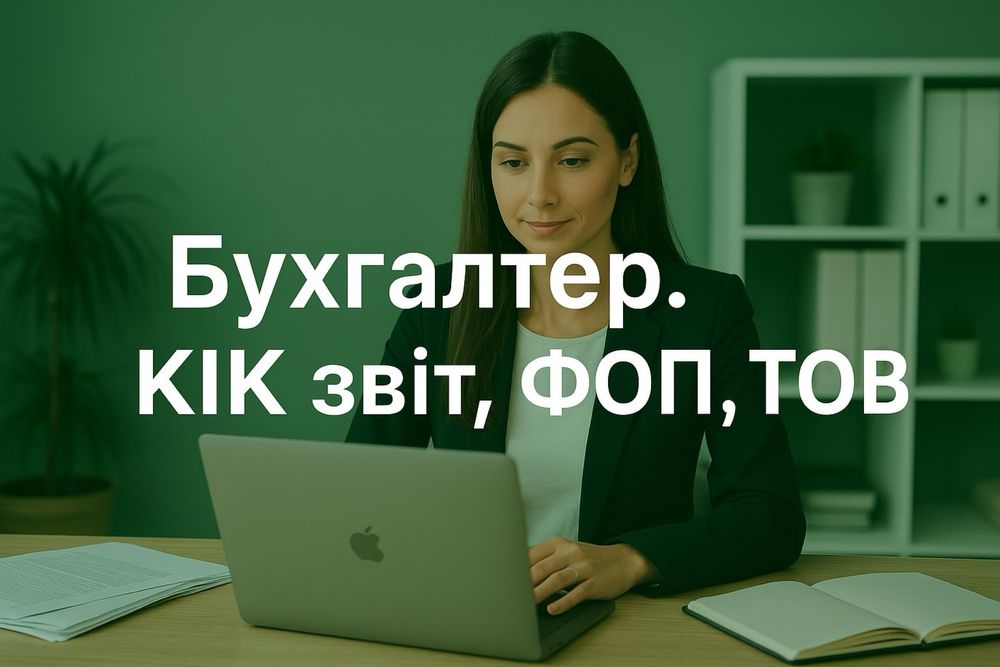 Бухгалтер послуги. Супровід. КІК звіт. Ведення ФОП, ТОВ. ПДВ, ЗЕД