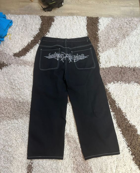 Чорні джинси ,в стилі ретро ,з надписом