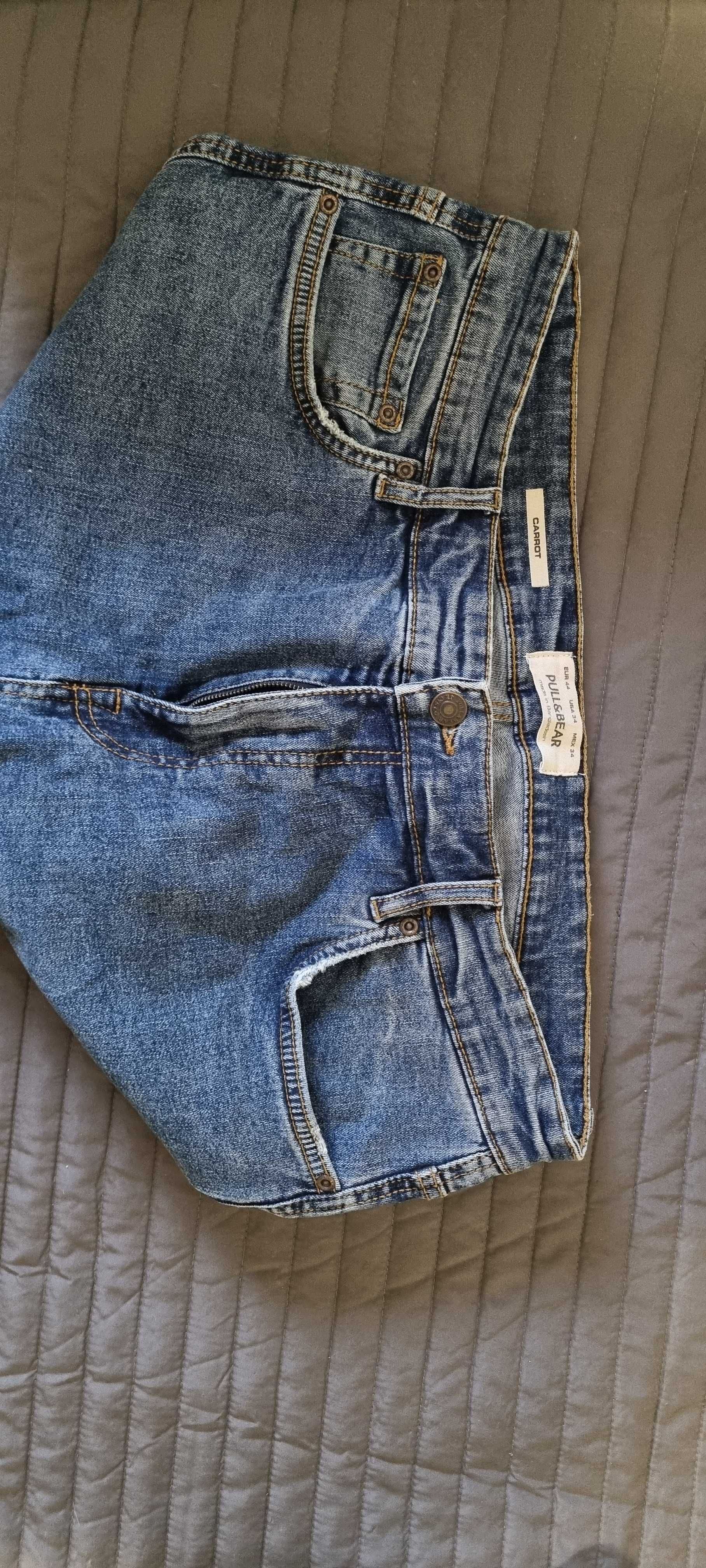 Niebieskie jeansy Pull&Bear | Męskie carrot rozmiar 44